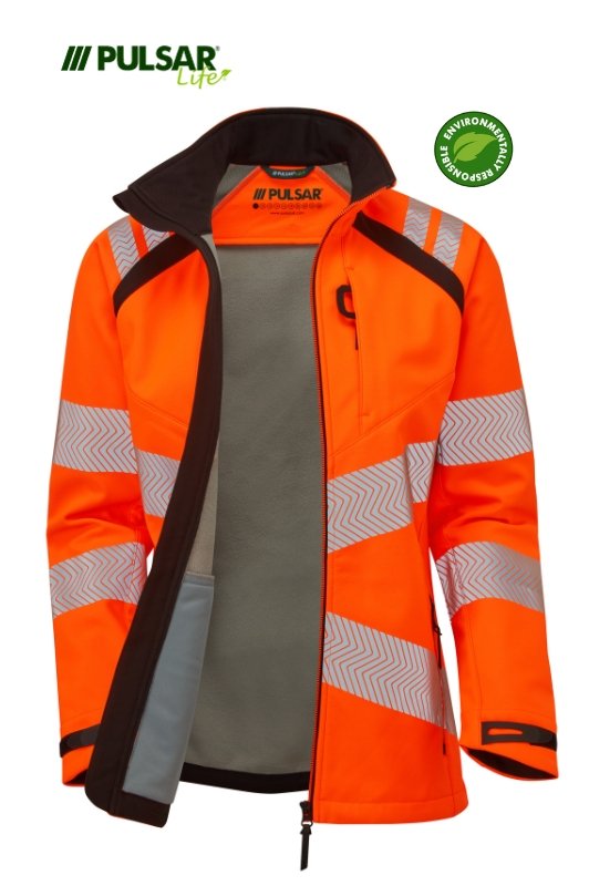 PULSAR LIFE Men's Hi-Vis Orange Softshell Jacket LFE916-ORG