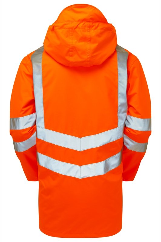 Hi-Vis Orange Mesh Lined Storm Coat Waterproof PR499-ORG