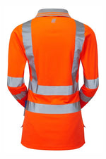 Women's Hi-Vis Orange Long Sleeve Polo Shirt PR703-ORG