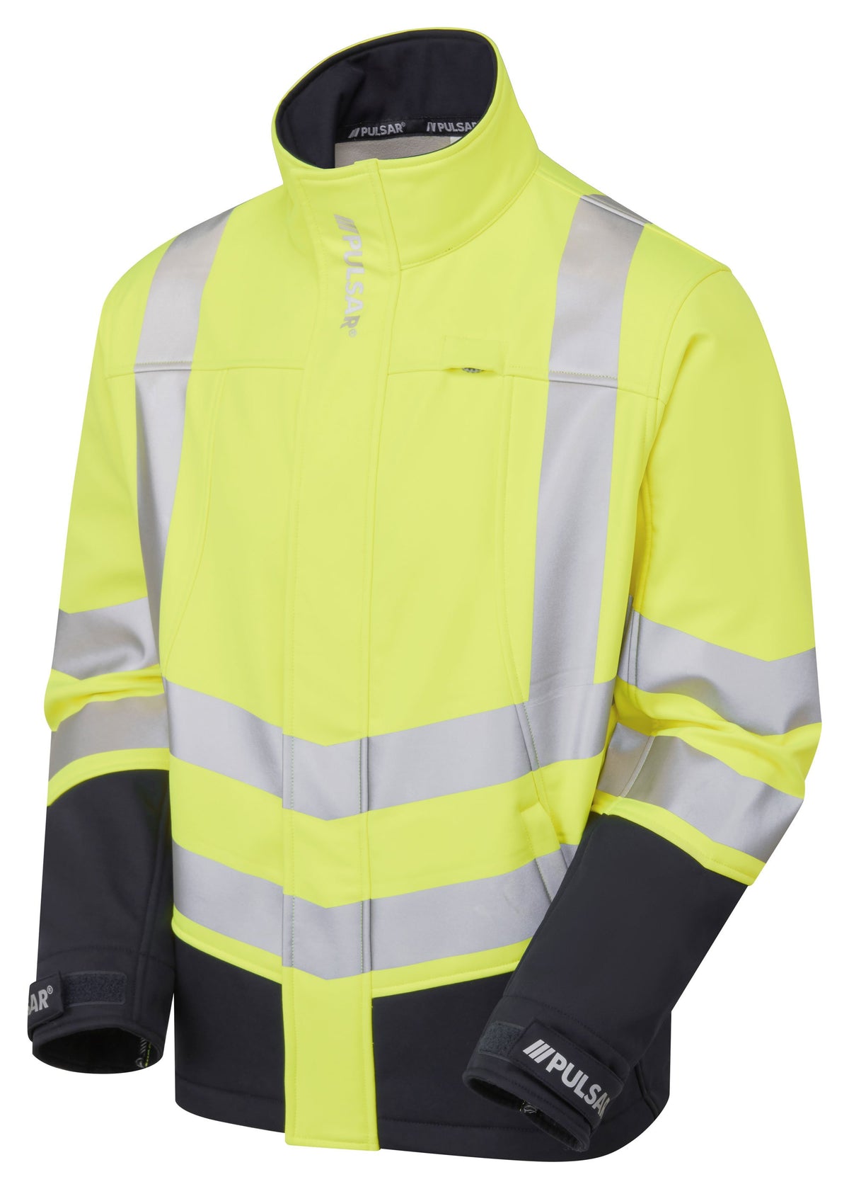 PULSAR Protect Hi-Vis Softshell Jacket Yellow Navy P306-R