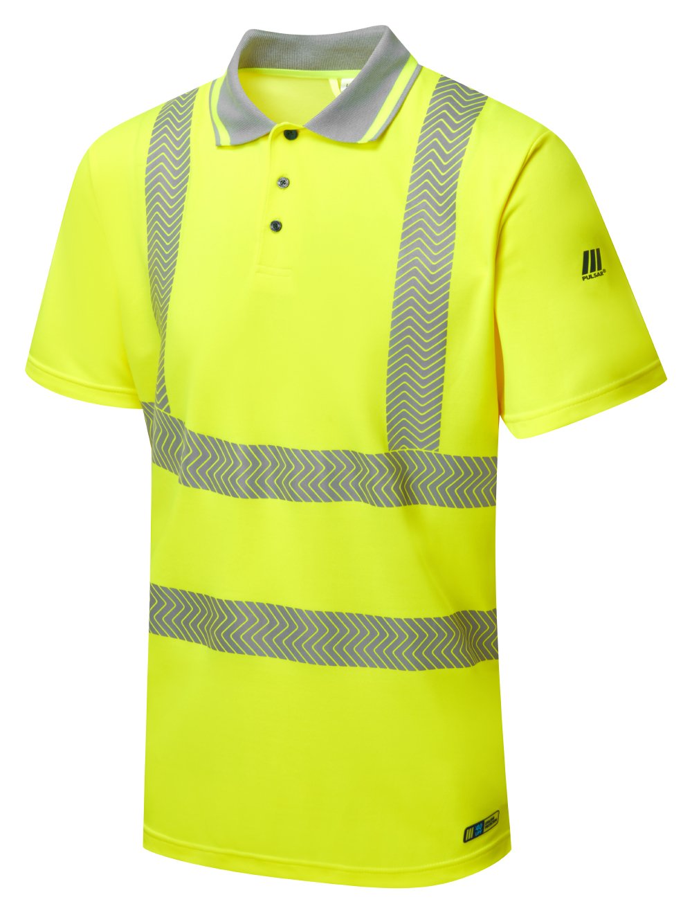 PULSAR LIFE Men's Hi-Vis Short Sleeve Yellow Polo Shirt LFE923