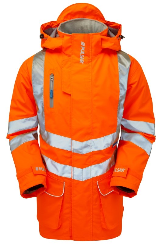 Hi-Vis Orange Mesh Lined Storm Coat Waterproof PR499-ORG
