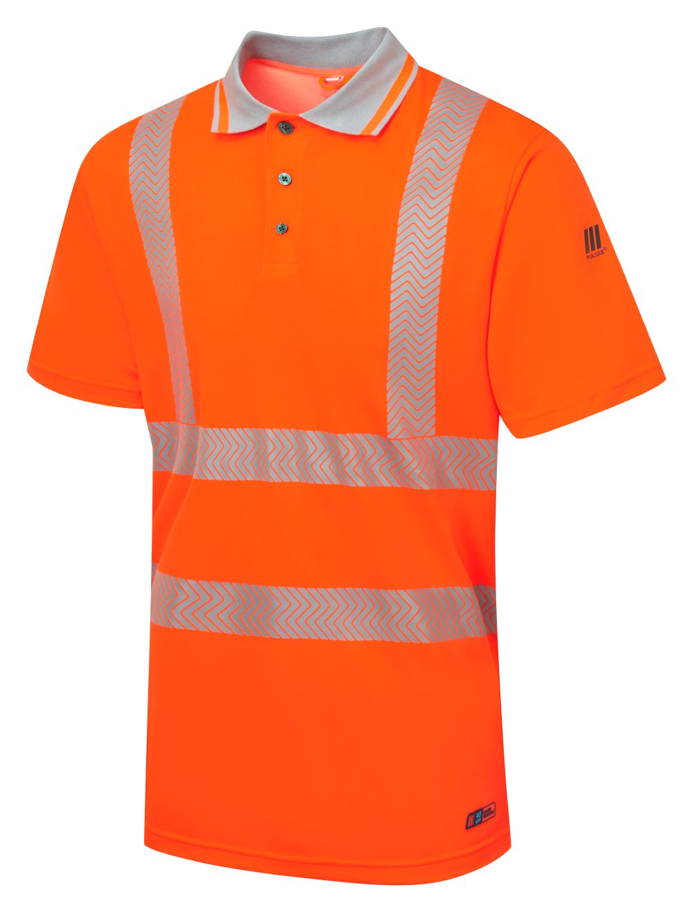 PULSAR LIFE Men's Hi-Vis Short Sleeve Orange Polo Shirt LFE924