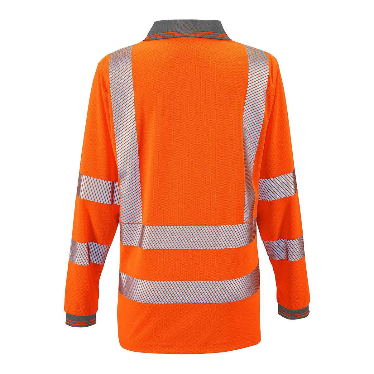 Jaya Hi-Vis Women’s Long Sleeve Bird Eye Polo – EN ISO 20471 High Visibility Workwear