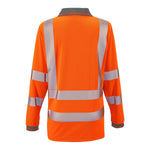 Jaya Hi-Vis Women’s Long Sleeve Bird Eye Polo – EN ISO 20471 High Visibility Workwear