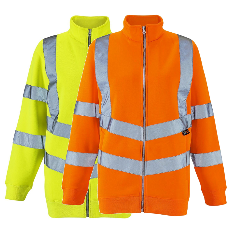 Ladies Eshaal Hi-Viz Zipped Sweatshirt Class 2/3 - High Visibility