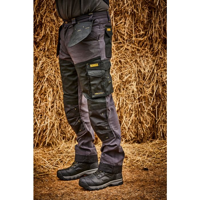 Memphis DeWalt Stretch Trouser - Grey/Black Holster Pocket Slim Fit