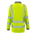 Jaya Hi-Vis Women’s Long Sleeve Bird Eye Polo – EN ISO 20471 High Visibility Workwear