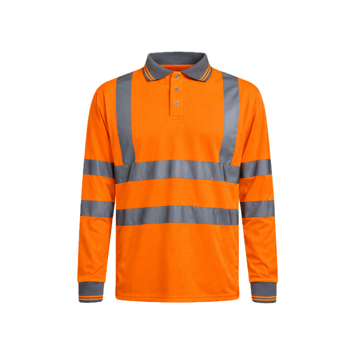 Step Ahead Hi Vis Visibility Long Sleeve Polo Shirts Safety Work-wear