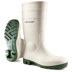 dunlop white food steel toe wellies