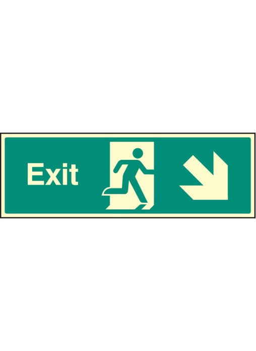 Exit Safety Sign - Down and Right