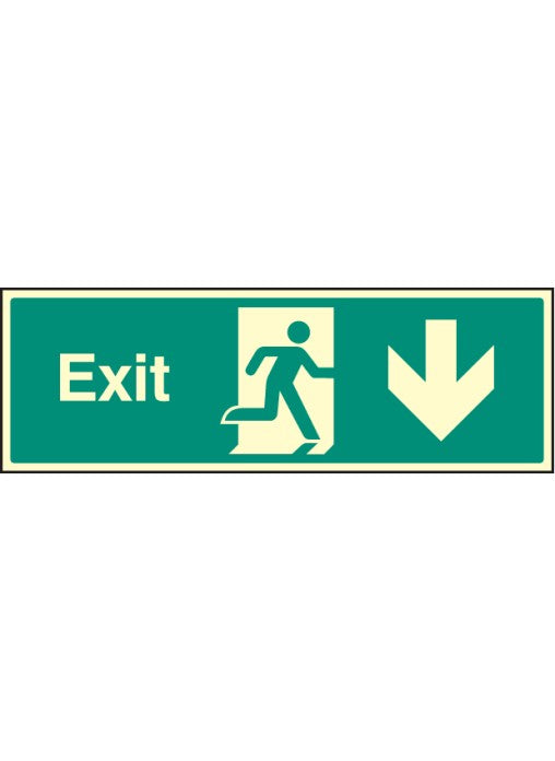 Exit Safety Sign - Down