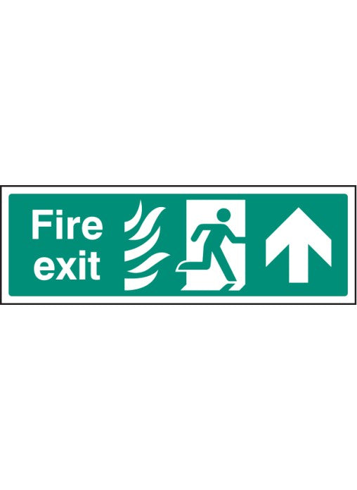 HTM Fire Exit Safety Sign - Arrow Up Straight On