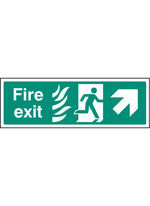 HTM Fire Exit Safety Sign - Arrow Up Right