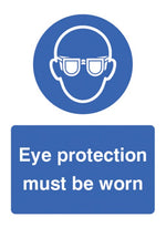 Eye Protection Must be Worn Safety Sign