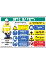 PPE Site Safety Banner with Eyelets - 55127 - Add Your Logo