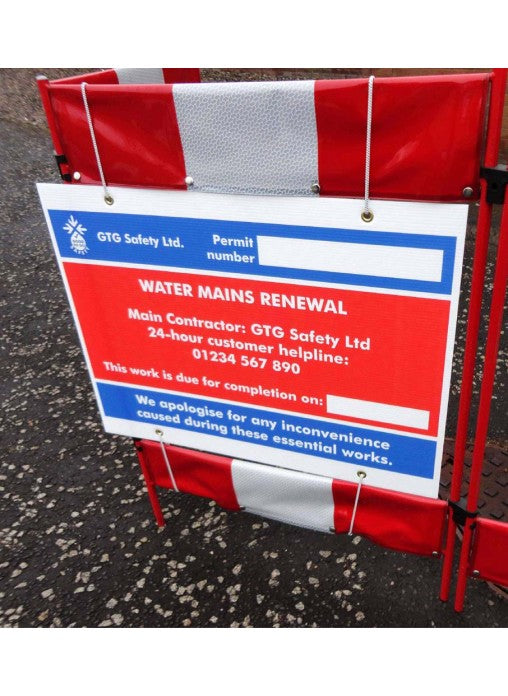 55139 Reflective Courtesy Sign with bungee ties