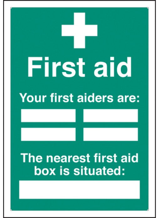 Your First Aiders Are / Kit Location - Adapt-A-Sign