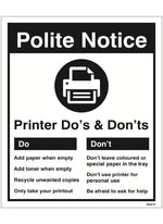 Do's & Don'ts - Printer
