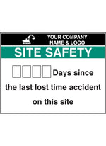 days since accident, lost time site board