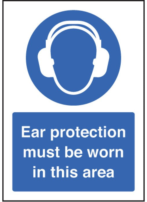 Ear Protection Must be Worn Safety Sign - A5