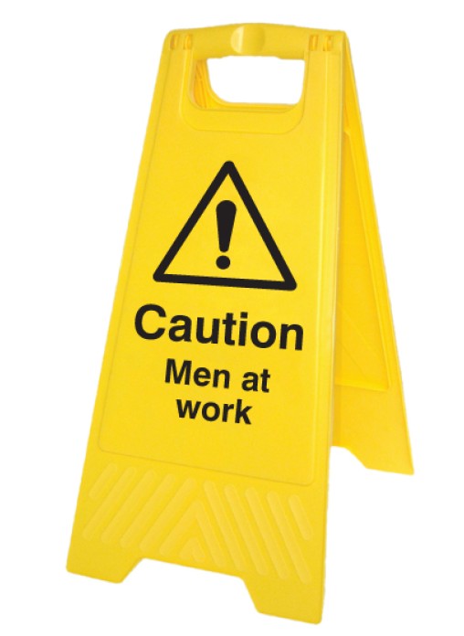 Caution Men at Work - Folding Safety Sign