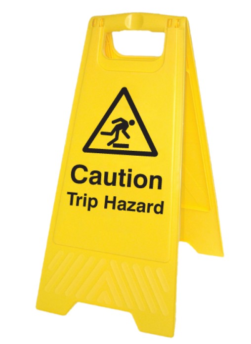 Caution Trip Hazard - Folding Safety Sign