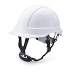 white wheel ratchet hard hat chin strap