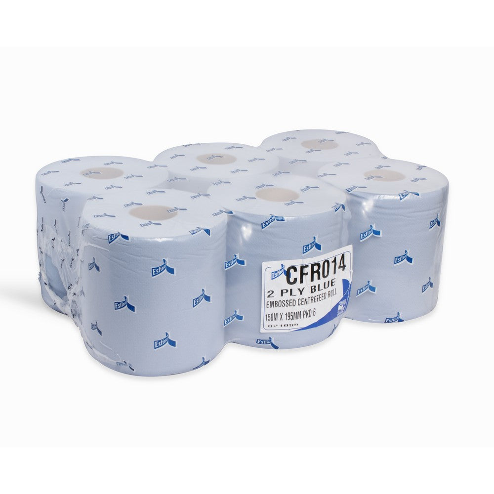 CFR014 embossed blue wiper rolls