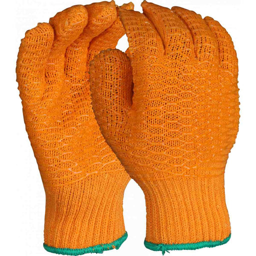 CGM Yellow Criss Cross Grip Work Gloves