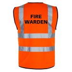 FIRE WARDEN - Printed Hi-Viz Waistcoat