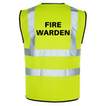 FIRE WARDEN Printed Hi-Viz Waistcoat - High Visibility Vest