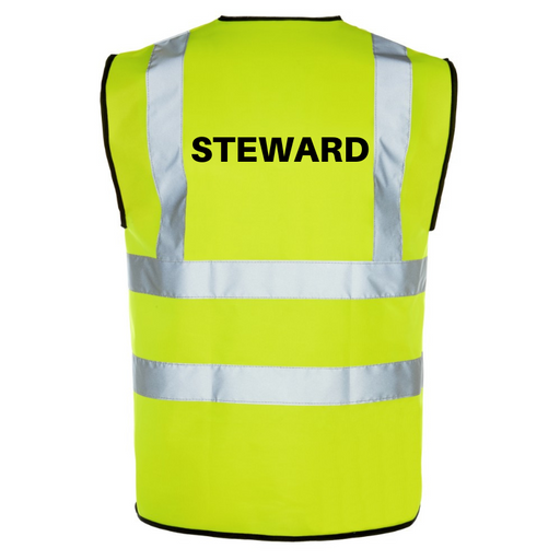 STEWARD Printed Hi-Viz Waistcoat - High Visibility Vest