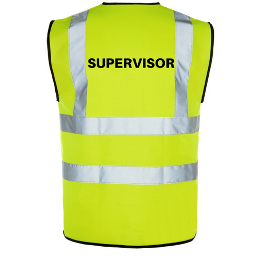 SUPERVISOR Printed Hi-Viz Waistcoat - High Visibility Vest