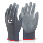 Beeswift pug pu grey work gloves