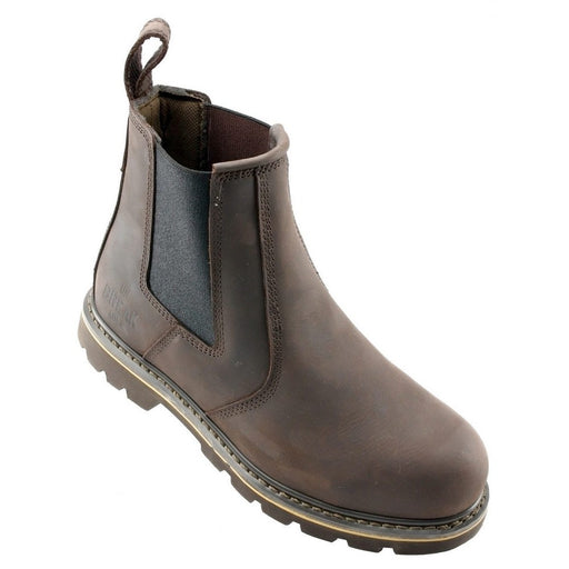 Unbreakable U115 Highland Brown Safety Dealer Boot, easy pull on style