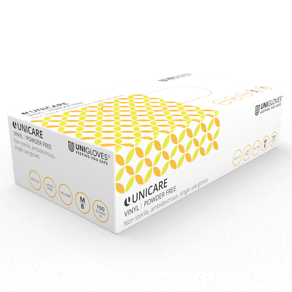 yellow powder free vinyl disposable gloves