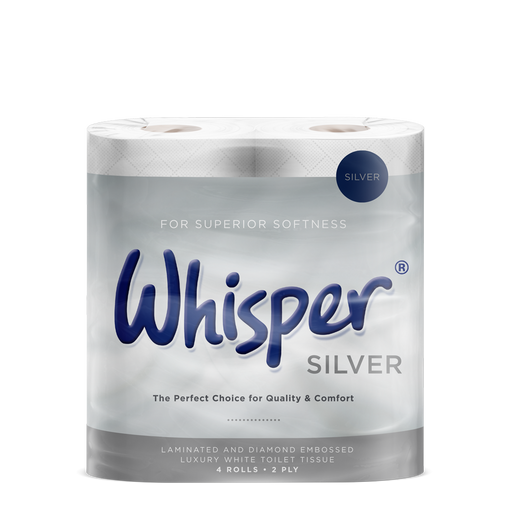 whisper silver 2ply loo roll