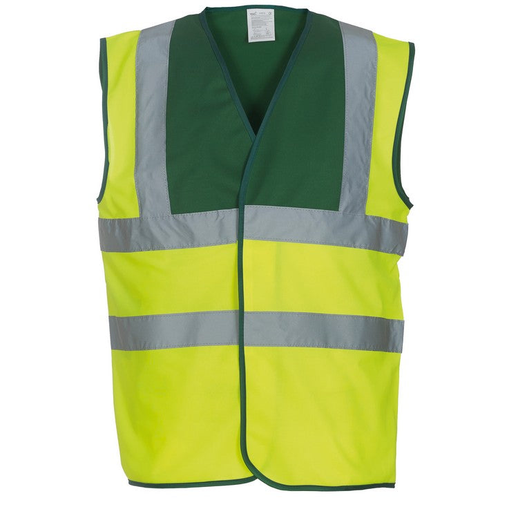Yoko YK102 Hi-Viz Waistcoat Vest 2 Tone