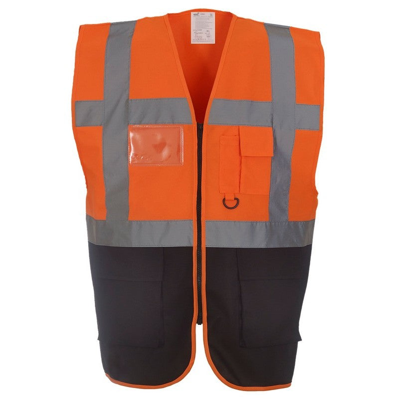 Yoko YK103 Hi-Viz Executive Waistcoat Vest 2 Tone