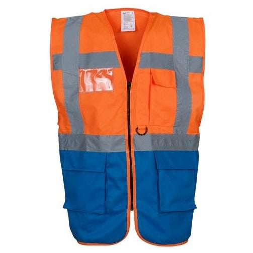 Yoko YK103 Hi-Viz Executive Waistcoat Vest 2 Tone