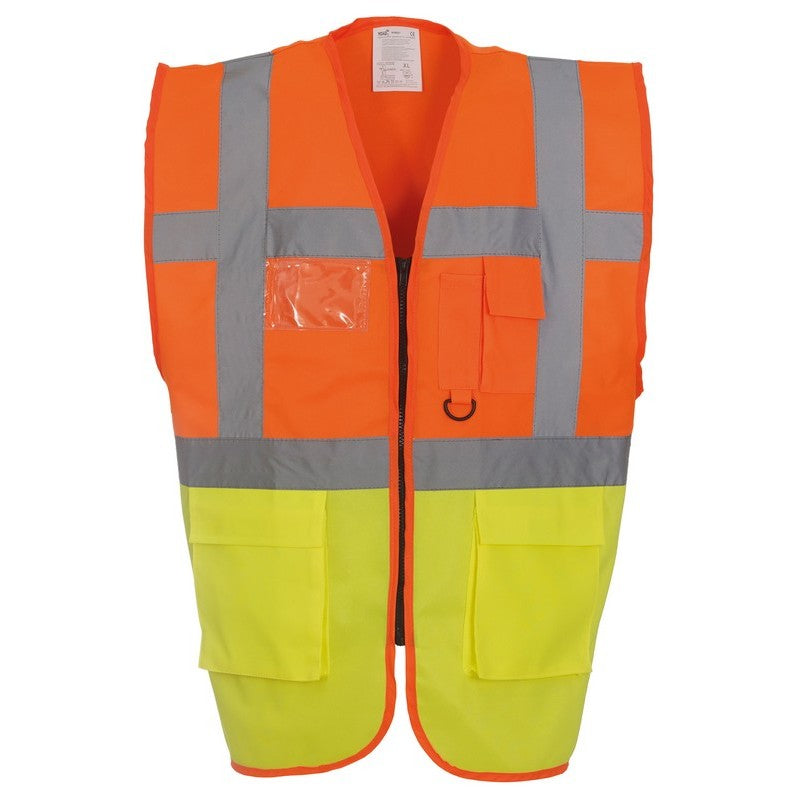 Yoko YK103 Hi-Viz Executive Waistcoat Vest 2 Tone