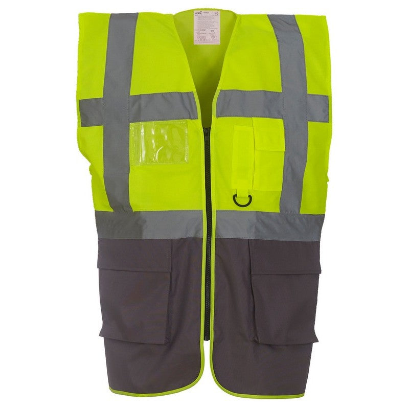 Yoko YK103 Hi-Viz Executive Waistcoat Vest 2 Tone