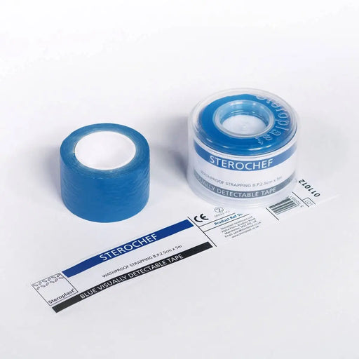 Sterochef Blue PE Strapping Tape by Steroplast