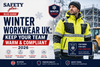 Outdoor construction worker in layered hi-vis winter workwear on a cold UK site