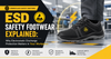 ESD safety shoes being worn in a UK electronics manufacturing facility