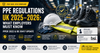 UK employer issuing correctly fitted PPE including safety footwear, gloves and hi-vis to workers