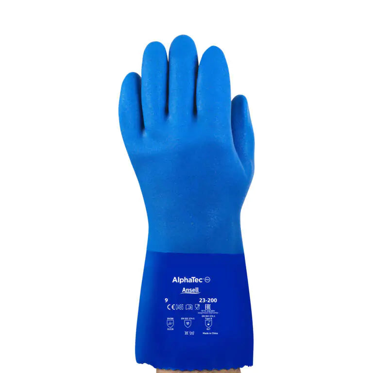 Chemical Resistant PVC Gloves - AlphaTec 23-200 Grip