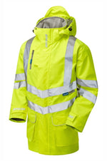 Hi-Vis Mesh Lined Storm Coat Yellow Waterproof P421-YEL