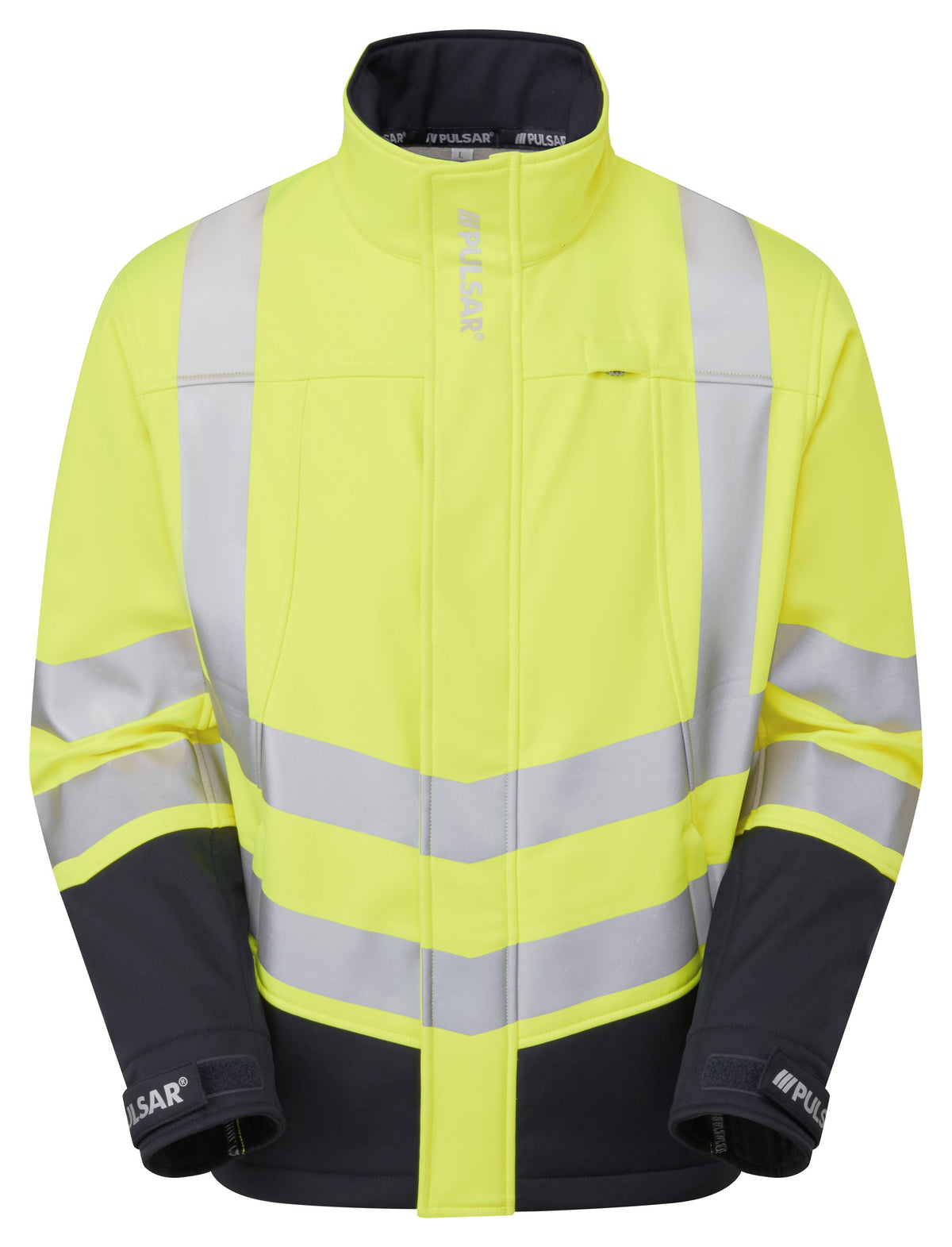 PULSAR Protect Hi-Vis Softshell Jacket Yellow Navy P306-R